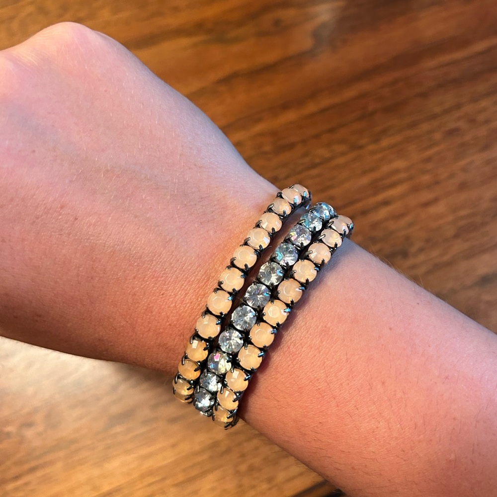 Set of 3 stretchy rhinestone bracelets